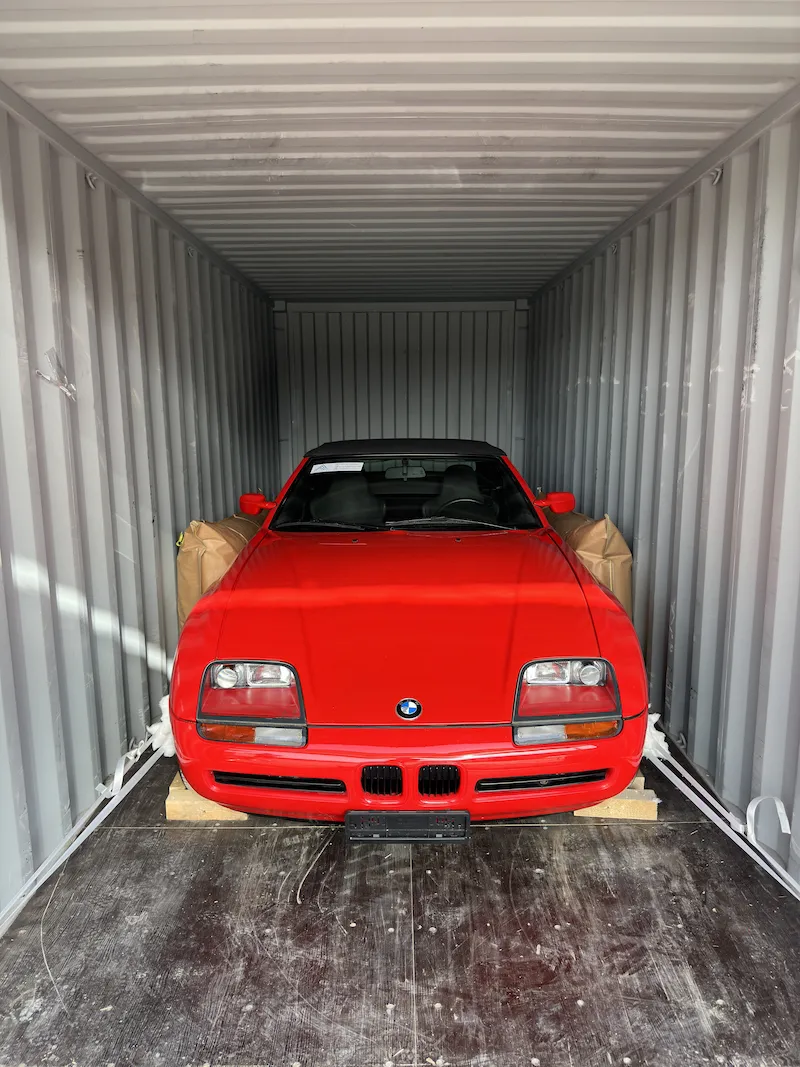 Classic BMW container shipping from Dubai