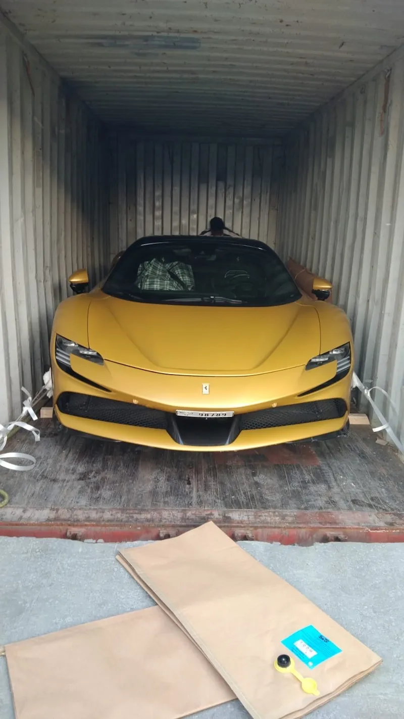 Ferrari sea freight shipping from Dubai