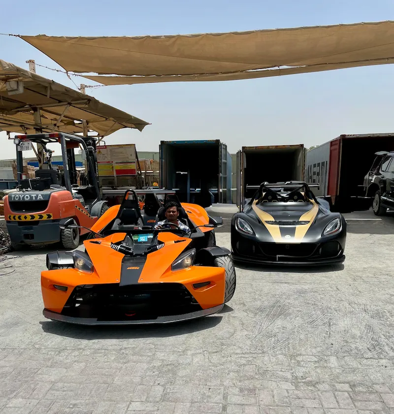 Car shipping operations at Jebel Ali port Dubai