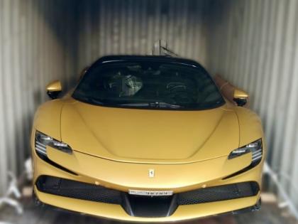 Luxury car being loaded into a container for CPD shipping from Dubai to India
